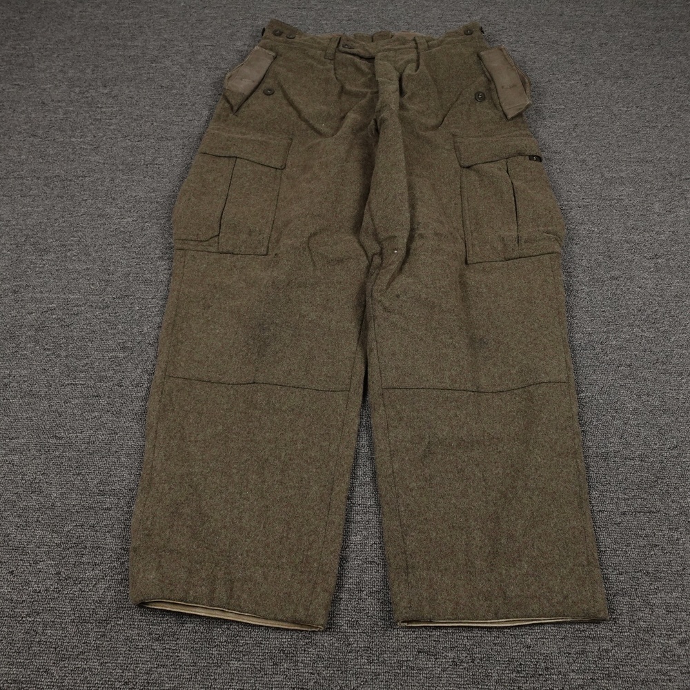 Vintage Hch Muermann KG Pants Mens 30x28 Green Wool Cargo Military Army Winter